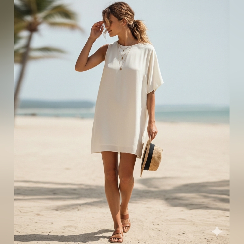OAK - One Sleeve Mini Shift Dress